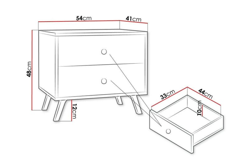 Emyvale Børnesengebord 48 cm - Sort - Møbler - Børnemøbler - Børneborde - Sengebord børn