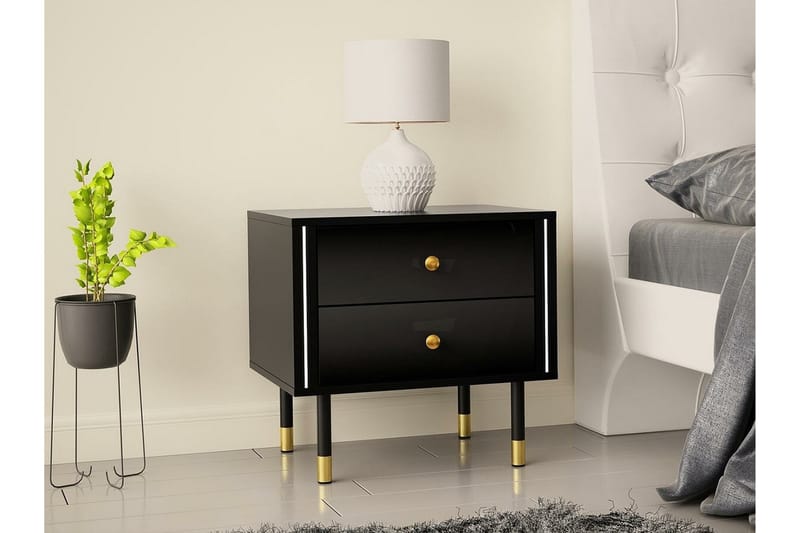 Glenndale Børnesengebord 53 cm - Sort - Møbler - Børnemøbler - Børneborde - Sengebord børn