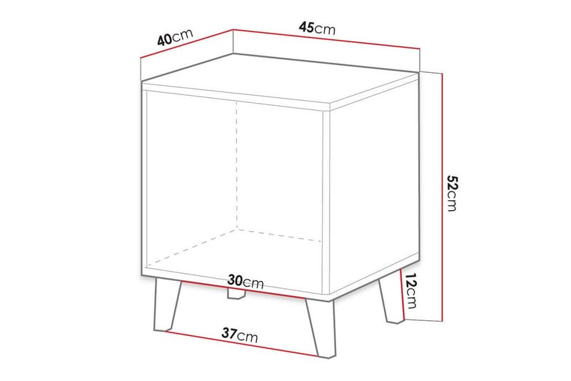 Juniskär BørneSengbord 52 cm - Sort - Møbler - Børnemøbler - Børneborde - Sengebord børn