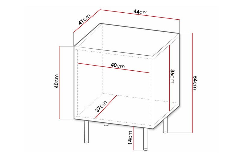 Juniskär BørneSengbord 54 cm - Hvid - Møbler - Børnemøbler - Børneborde - Sengebord børn