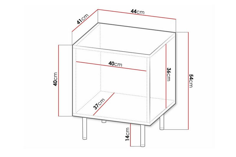 Juniskär BørneSengbord 54 cm - Sort - Møbler - Børnemøbler - Børneborde - Sengebord børn