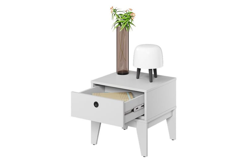 Rathmore Børnesengebord 45 cm - Hvid - Møbler - Børnemøbler - Børneborde - Sengebord børn