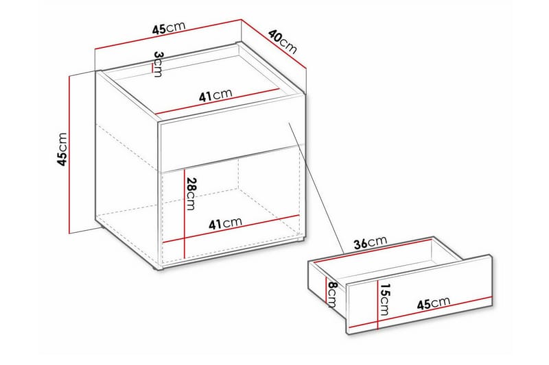 Rathmore Børnesengebord 45 cm - Lysebrun - Møbler - Børnemøbler - Børneborde - Sengebord børn