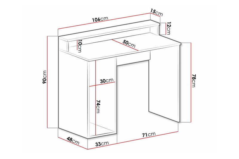 Dunvegan BørneSkrivebord 78 cm - Hvid - Møbler - Børnemøbler - Børneborde - Skrivebord børn