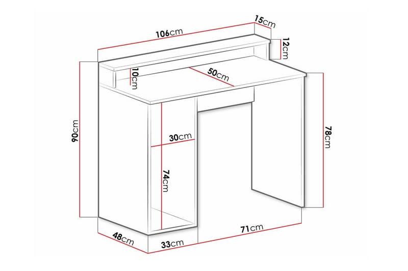 Dunvegan BørneSkrivebord 78 cm - Sort - Møbler - Børnemøbler - Børneborde - Skrivebord børn