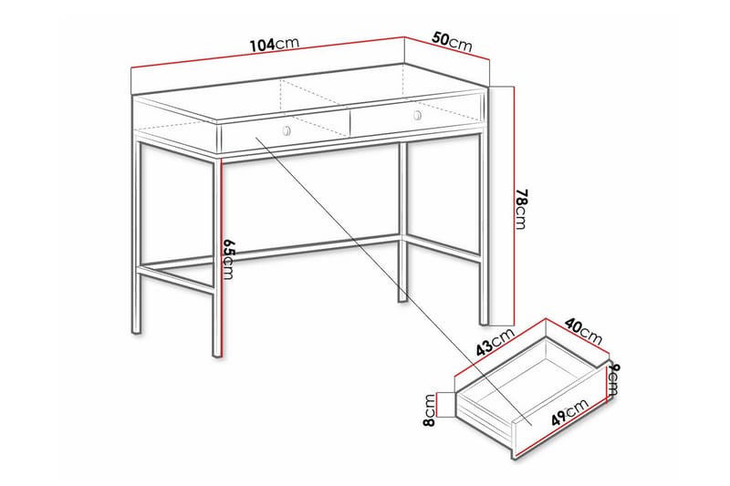 Klinkerville BørneSkrivebord 78 cm - Sort - Møbler - Børnemøbler - Børneborde - Skrivebord børn