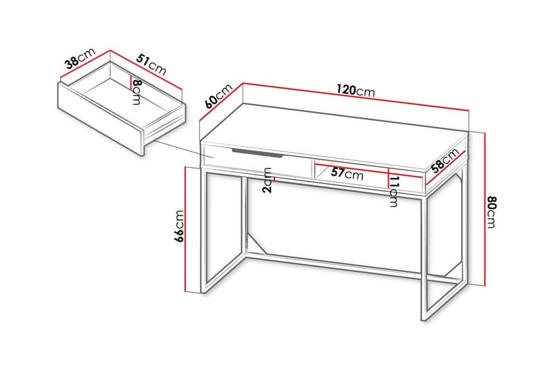 Staffin BørneSkrivebord 80 cm - Hvid - Møbler - Børnemøbler - Børneborde - Skrivebord børn