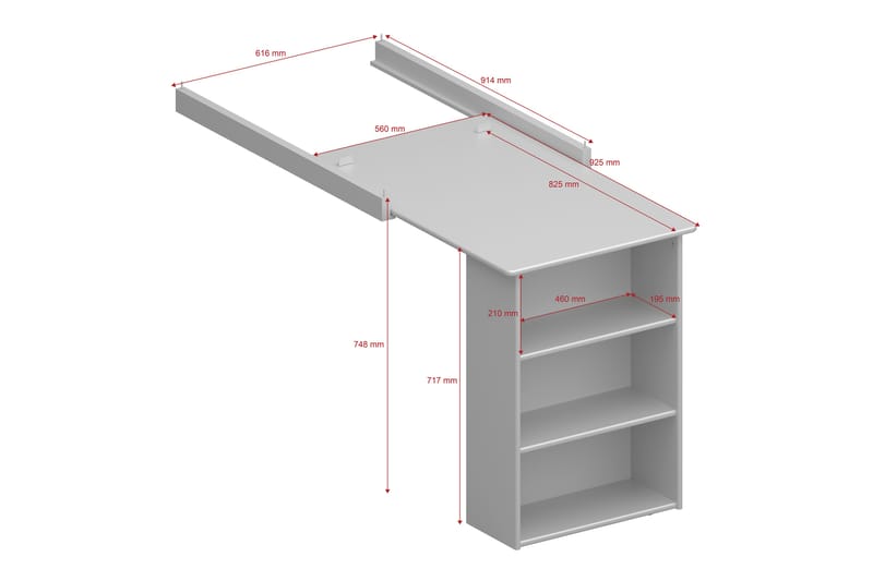 Steens For Kids Børneskrivebord 56x72 cm - Hvid - Møbler - Børnemøbler - Børneborde - Skrivebord børn