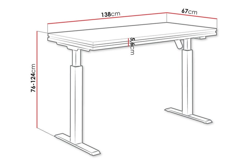 Tallow BørneSkrivebord 76 cm - Mat Sort - Møbler - Børnemøbler - Børneborde - Skrivebord børn