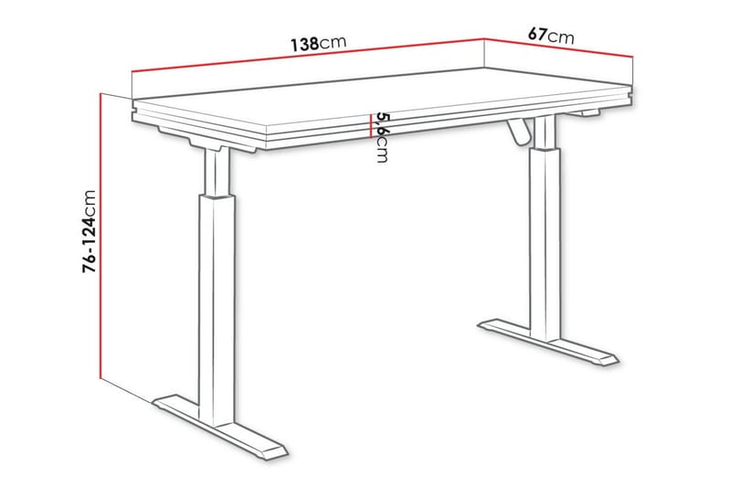 Tallow BørneSkrivebord 76 cm - Mat Sort - Møbler - Børnemøbler - Børneborde - Skrivebord børn