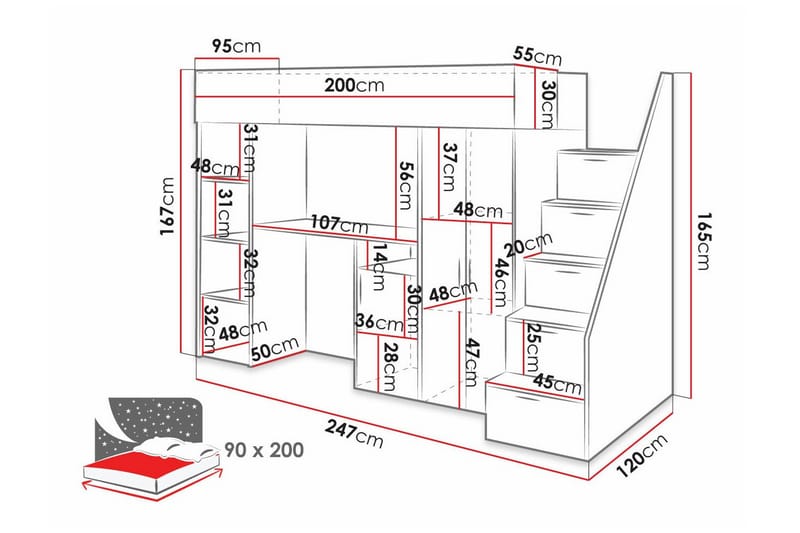 Dunvegan Juniorseng 90x200 cm - Hvid - Møbler - Børnemøbler - Børneseng & juniorseng