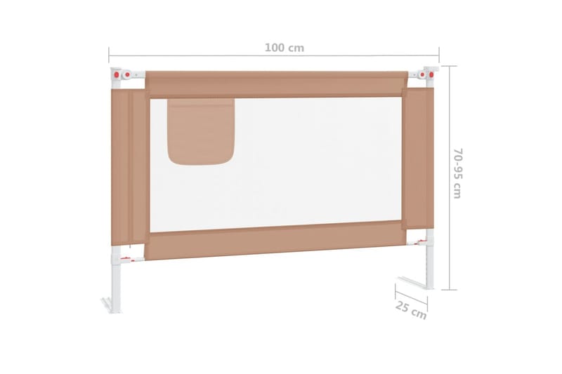 sengehest 100x25 cm stof gråbrun - Gråbrun - Møbler - Børnemøbler - Børneseng & juniorseng