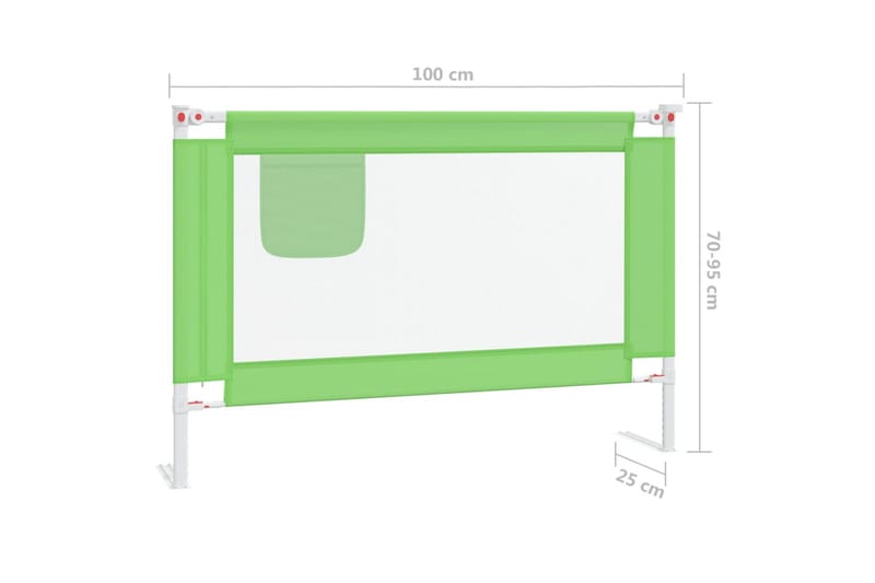 sengehest 100x25 cm stof grøn - Grøn - Møbler - Børnemøbler - Børneseng & juniorseng