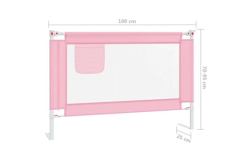 sengehest 100x25 cm stof lyserød - Lyserød - Møbler - Børnemøbler - Børneseng & juniorseng