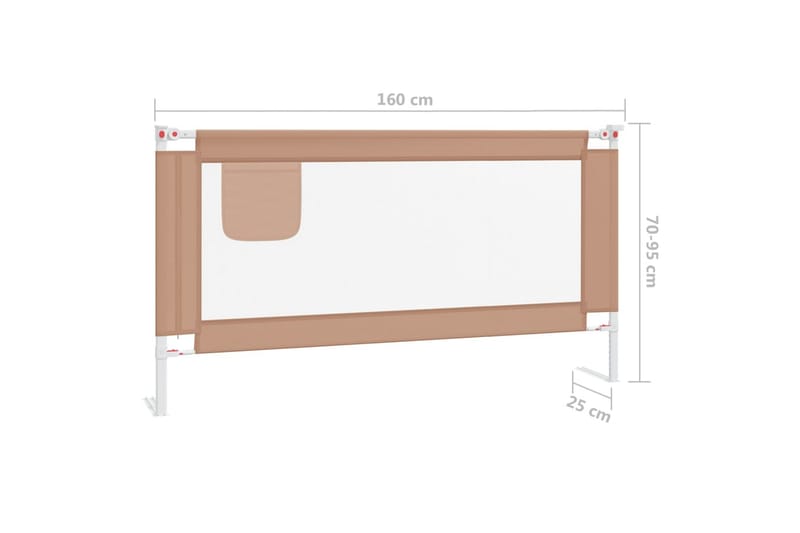 sengehest 160x25 cm stof gråbrun - Gråbrun - Møbler - Børnemøbler - Børneseng & juniorseng