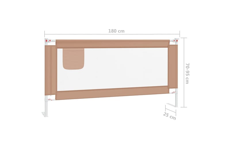 sengehest til børneseng 180x25 cm stof gråbrun - Gråbrun - Møbler - Børnemøbler - Børneseng & juniorseng