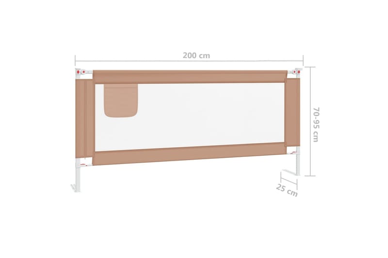 sengehest til børneseng 200x25 cm stof gråbrun - Gråbrun - Møbler - Børnemøbler - Børneseng & juniorseng