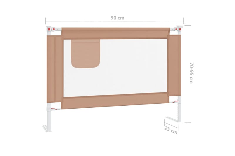 sengehest til børneseng 90x25 cm stof gråbrun - Gråbrun - Møbler - Børnemøbler - Børneseng & juniorseng