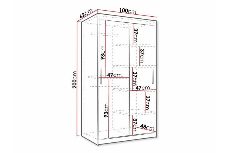 Dunvegan Garderobe 100x200 cm - Sort - Møbler - Børnemøbler - Opbevaring børneværelse - Børneskab