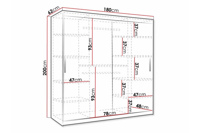 Dunvegan Garderobe 180x200 cm - Sort - Møbler - Børnemøbler - Opbevaring børneværelse - Børneskab