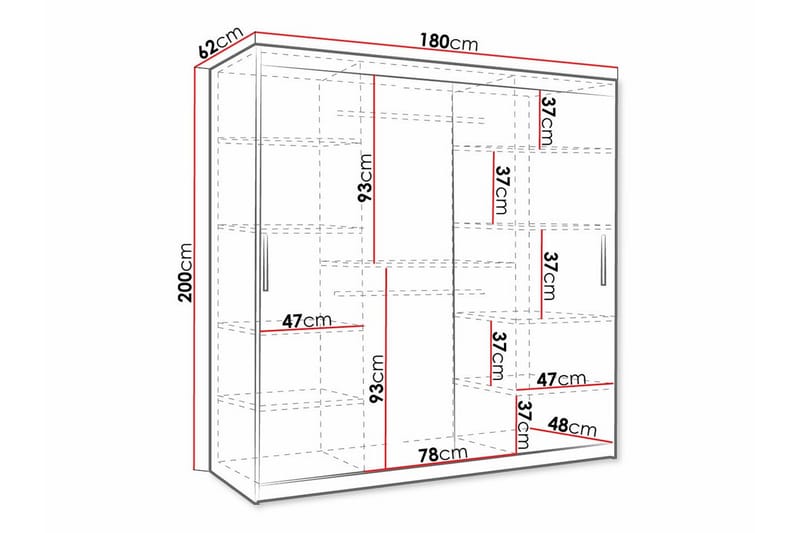 Dunvegan Garderobe 180x200 cm - Sort - Møbler - Børnemøbler - Opbevaring børneværelse - Børneskab