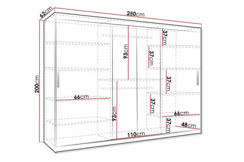 Dunvegan Garderobe 250x200 cm - Sort - Møbler - Børnemøbler - Opbevaring børneværelse - Børneskab