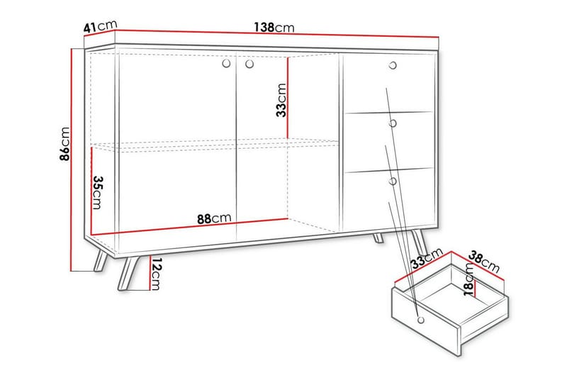 Emyvale Børneskab 138x86 cm - Hvid - Møbler - Børnemøbler - Opbevaring børneværelse - Børneskab