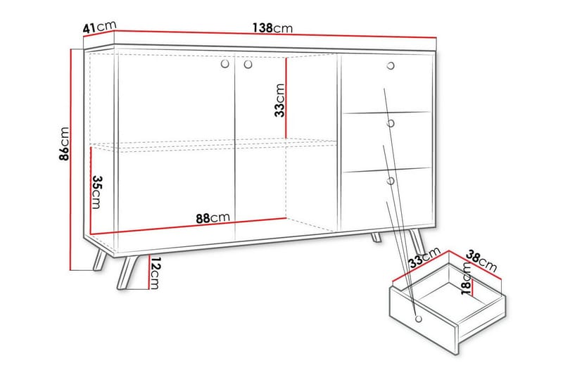 Emyvale Børneskab 138x86 cm - Sort - Møbler - Børnemøbler - Opbevaring børneværelse - Børneskab