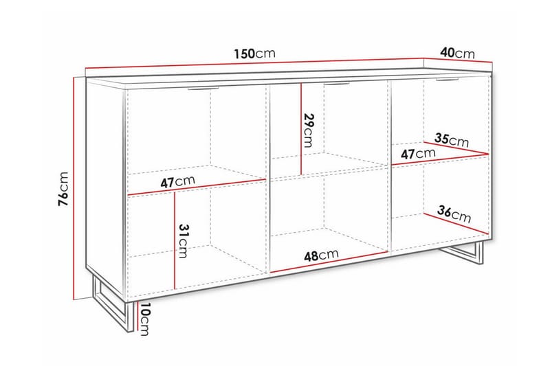 Galbally Børneskab 150x76 cm - Hvid - Møbler - Børnemøbler - Opbevaring børneværelse - Børneskab