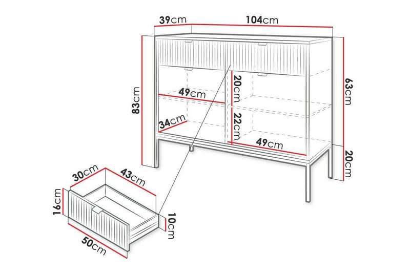 Klinkerville Børneskab 104x83 cm - Hvid - Møbler - Børnemøbler - Opbevaring børneværelse - Børneskab