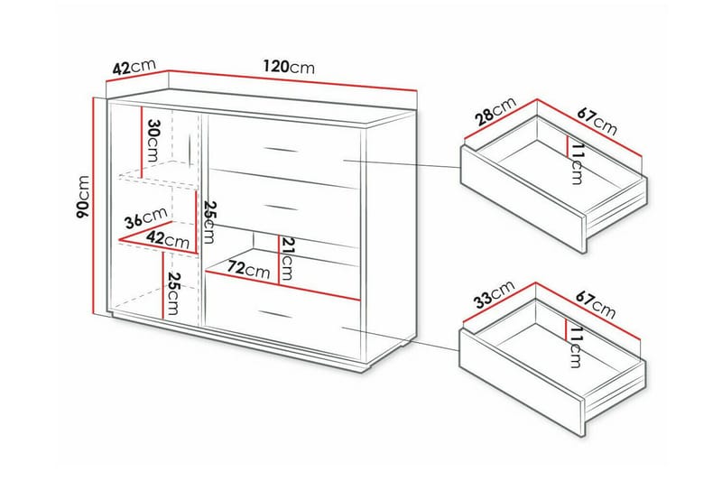 Rathmore Børneskab 120x90 cm - Sort - Møbler - Børnemøbler - Opbevaring børneværelse - Børneskab