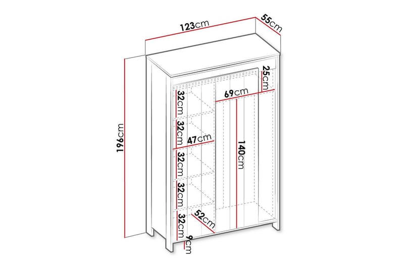 Rathmore Børneskab 123x196 cm - Sort - Møbler - Børnemøbler - Opbevaring børneværelse - Børneskab