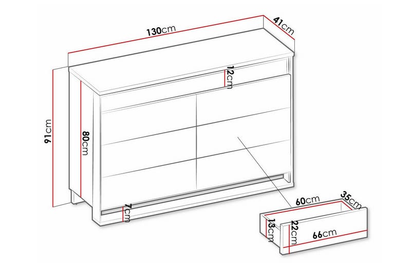 Rathmore Børneskab 130x91 cm - Sort - Møbler - Børnemøbler - Opbevaring børneværelse - Børneskab