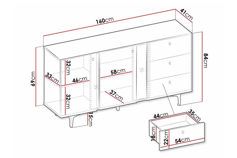 Rathmore Børneskab 160x84 cm - Blå - Møbler - Børnemøbler - Opbevaring børneværelse - Børneskab