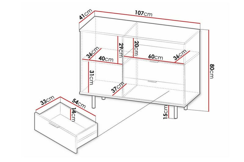 Staffin Børneskab 107x80 cm - Sort - Møbler - Børnemøbler - Opbevaring børneværelse - Børneskab