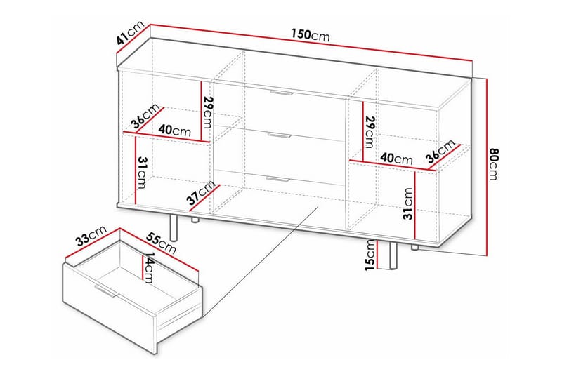 Staffin Børneskab 150x80 cm - Sort - Møbler - Børnemøbler - Opbevaring børneværelse - Børneskab