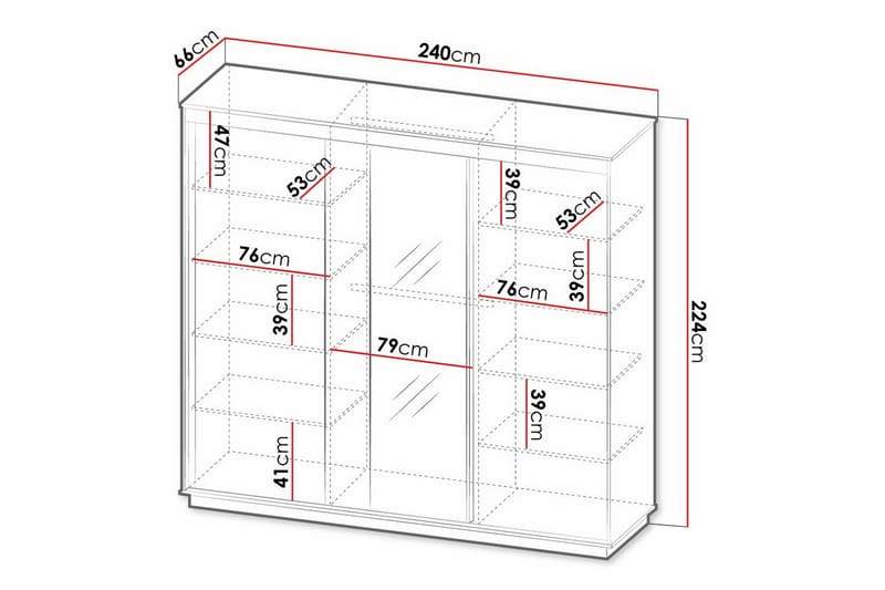 Strathy Børneskab 240x224 cm - Sort - Møbler - Børnemøbler - Opbevaring børneværelse - Børneskab