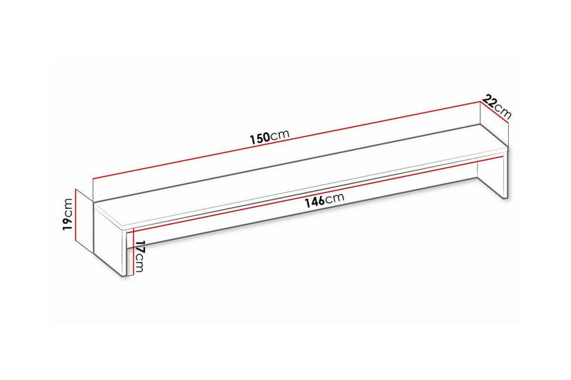 Rathmore Børnehylder 150 cm - Mørkegrå - Møbler - Børnemøbler - Opbevaring børneværelse - Hylde børneværelse