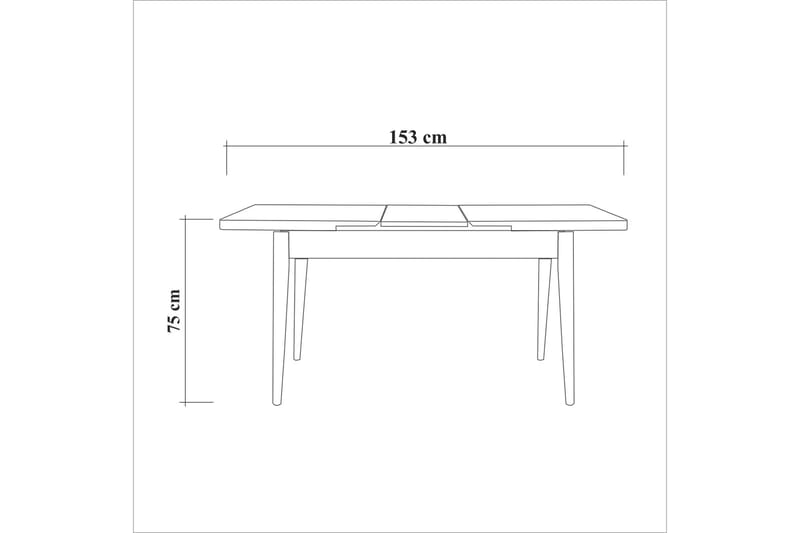 Oliver Spisebord 120x75 cm + 2 stk Spisestole + Bænk Hvid/Brun - Hanah Home - Møbler - Borde - Spisebordssæt