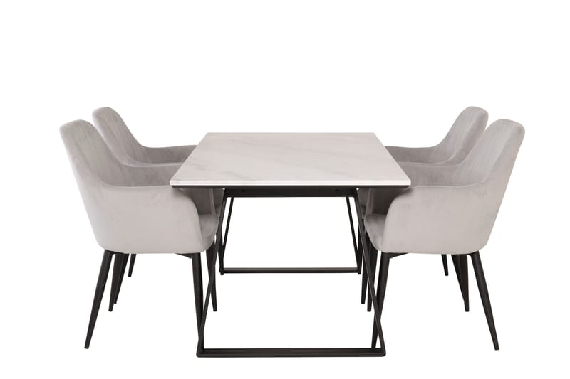 Admira Spisebordssæt 140 cm Rektangulær med 4 Caspien Stole - Sort - Spisebordssæt