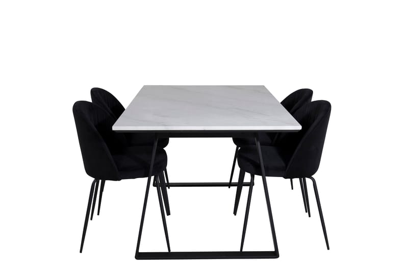 Admira Spisebordssæt 140 cm Rektangulær med 4 Foyos Stole - Sort - Spisebordssæt