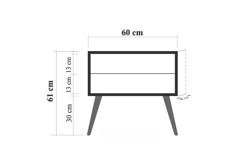 Bertoaria Natbord 60x40 cm Brun - Hanah Home - Møbler - Borde - Aflastningsbord - Sengebord