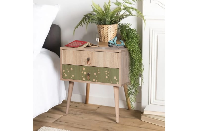 Bertoaria Natbord 60x40 cm Brun - Hanah Home - Møbler - Borde - Aflastningsbord - Sengebord