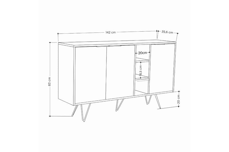 Andalos Konsolbord 142 cm - Sandsten/Eg - Møbler - Borde - Aflastningsbord - Entrébord