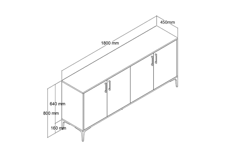 Aresine Konsolbord 180 cm - Antracit - Møbler - Borde - Aflastningsbord - Entrébord