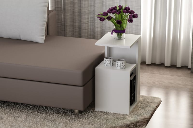 Asillane Sidebord Moderne - Hvid - Lampebord - Bakkebord & små borde