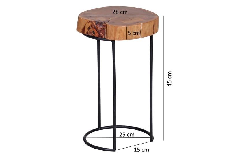 Barcena Sidebord 28 cm - Træ / natur - Møbler - Borde - Aflastningsbord - Bakkebord & små borde