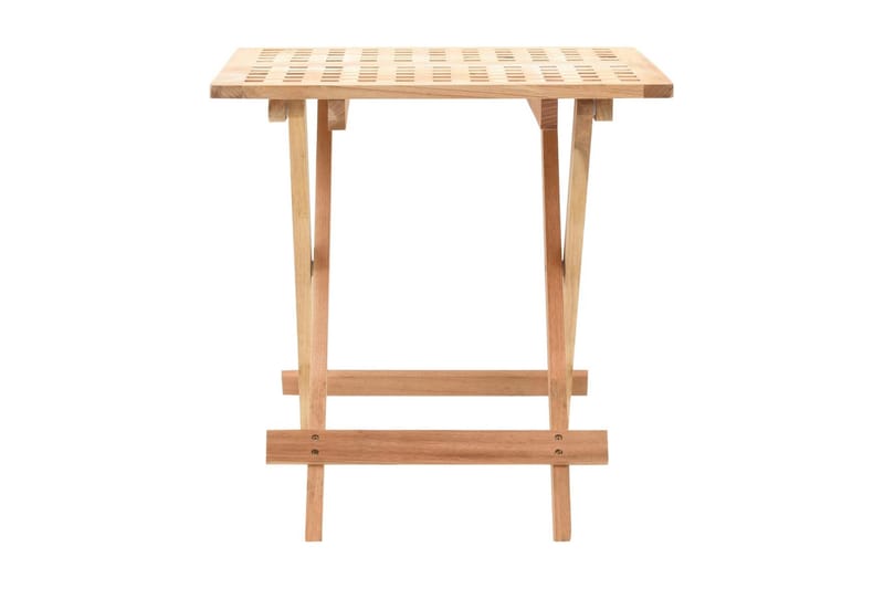 Foldbart Sidebord Massivt Valnøddetræ 50 X 50 X 49 Cm - Beige - Møbler - Borde - Aflastningsbord - Bakkebord & små borde