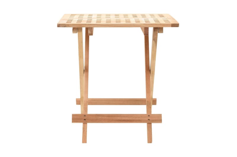 Foldbart Sidebord Massivt Valnøddetræ 50 X 50 X 49 Cm - Beige - Møbler - Borde - Aflastningsbord - Bakkebord & små borde