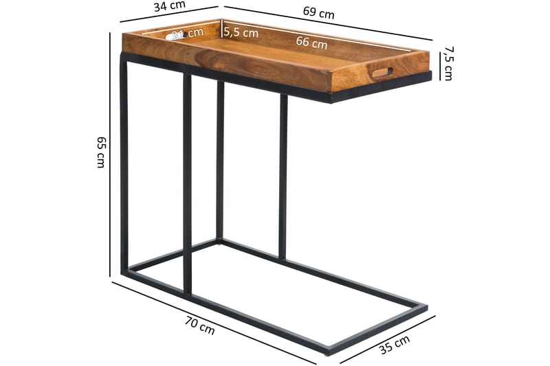 Raistlin sidebord 69 cm - Træ / natur - Lampebord - Bakkebord & små borde